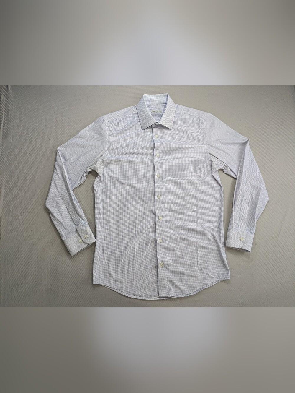Collars & Co Quattro Flex Dress Shirt with Semi-Spread Collar White Blue Sz S